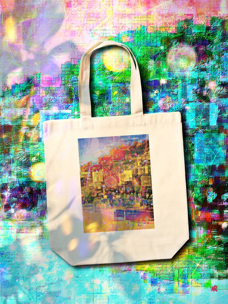 a-841 公園 遊光 Park playing lightでトートバッグ ☆応援企画商品☆