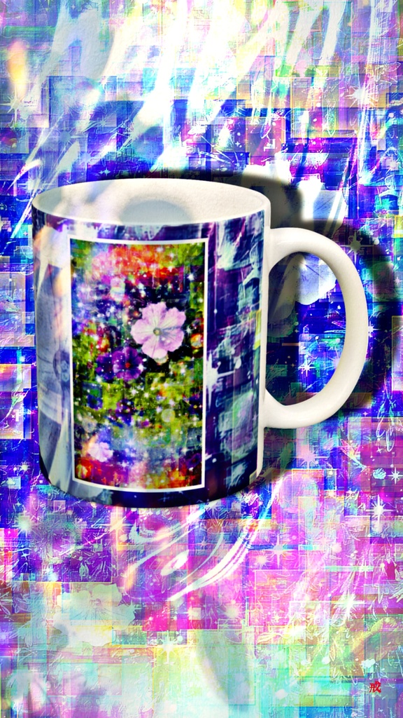 a-843 花と虹 野花 Flowers and rainbows. Wildflowersでマグカップ ☆応援企画商品☆