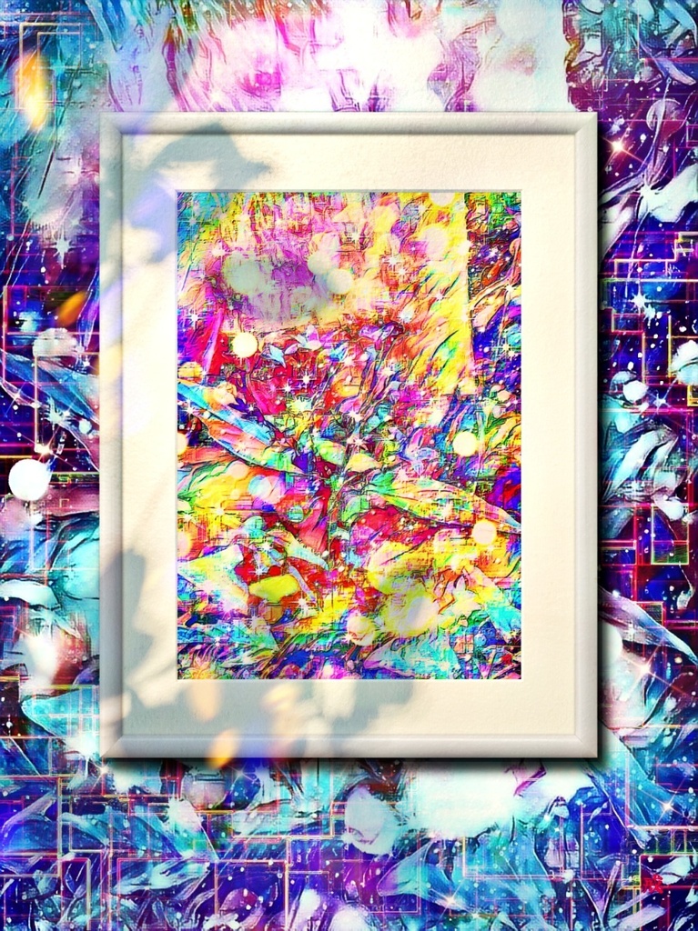 a-844 艶 刻まれた虹の光 gloss. Carved rainbow lightでプリモアート(複製画) ☆応援企画商品☆