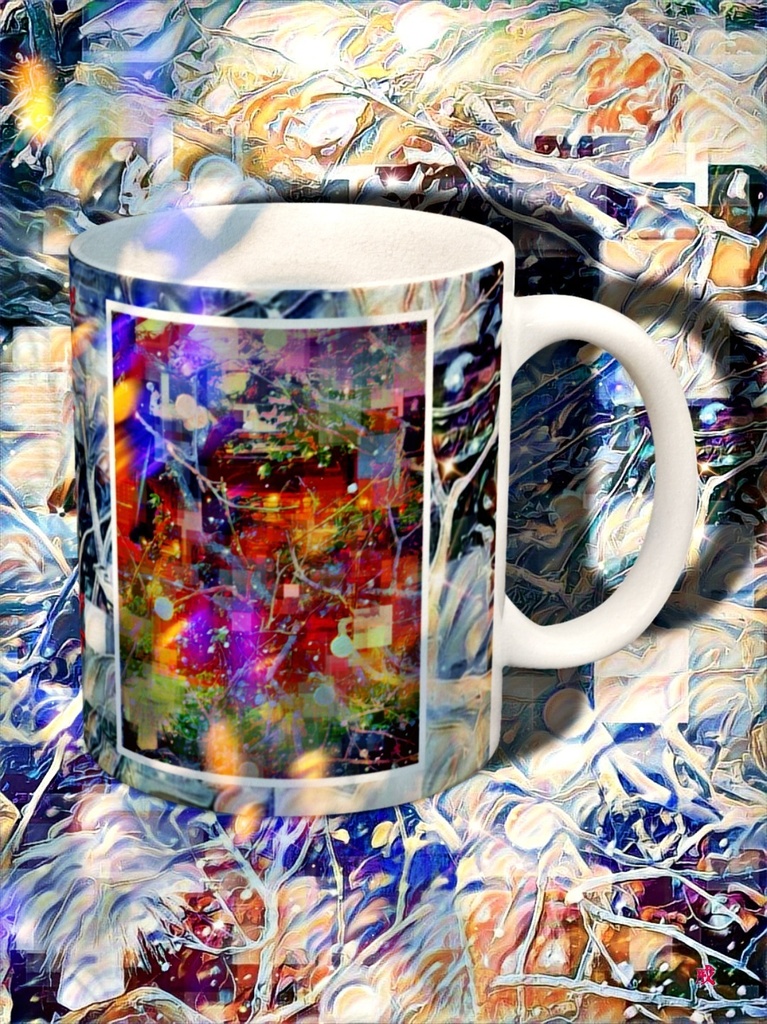 a-854 夕 芽吹き Winter sunset budsでマグカップ ☆応援企画商品☆