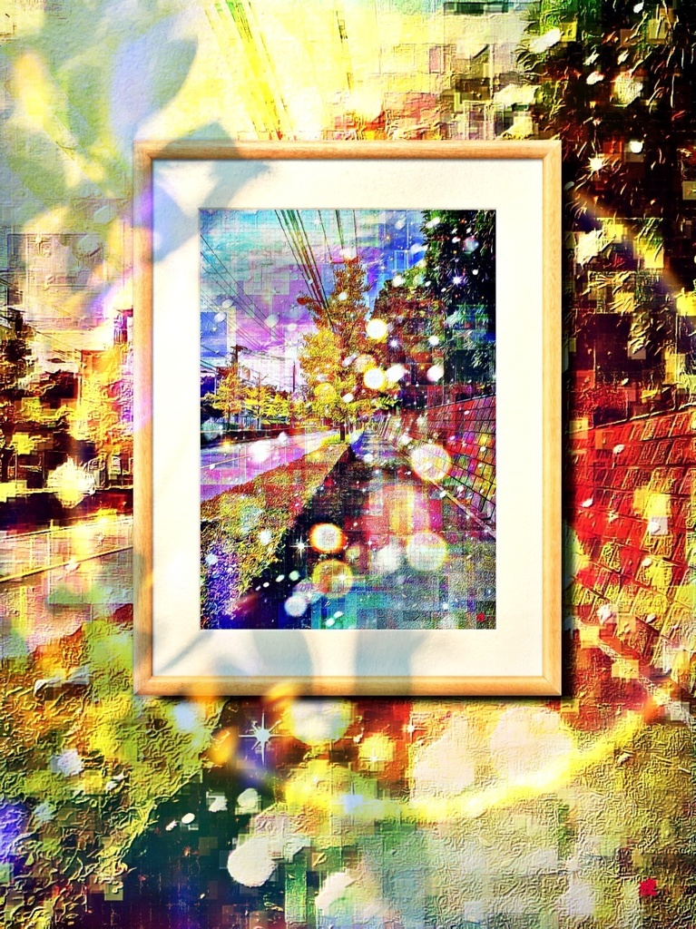 a-860 並木道 昼時の空 Tree-lined road noon skyでプリモアート(複製画) ☆応援企画商品☆