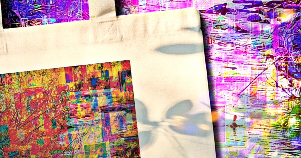 a-862 仙 川面の鴨と桜 Hermit. Wild Duck and cherry blossoms on the riverでトートバッグ ☆応援企画商品☆