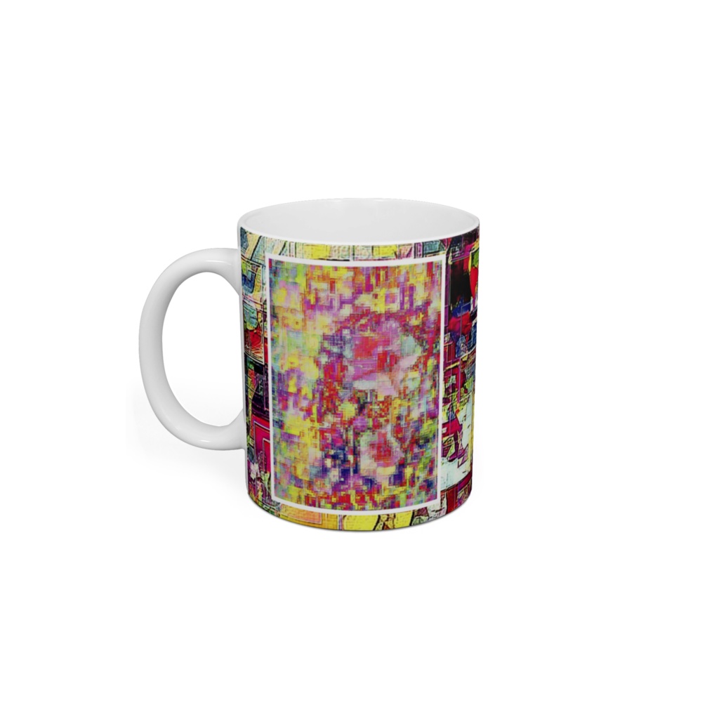 a-879 花 滲む虹 Flower bleeding rainbowでマグカップ ☆応援企画商品☆