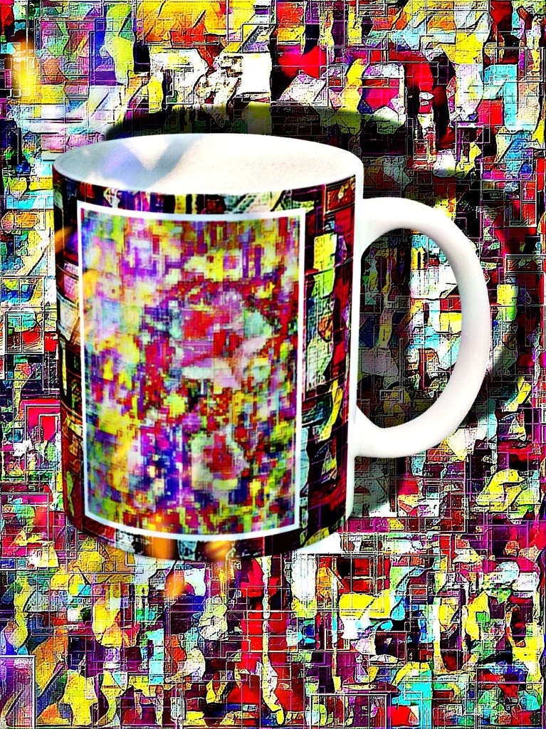 a-879 花 滲む虹 Flower bleeding rainbowでマグカップ ☆応援企画商品☆