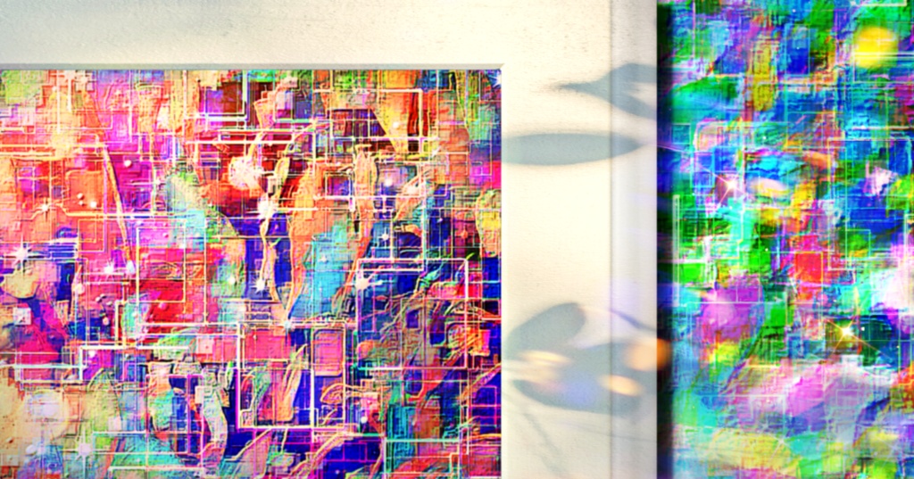 a-885 宙 花 空間 Sky flower spaceでプリモアート(複製画) ☆応援企画商品☆