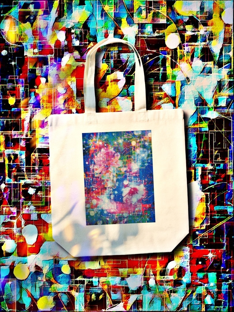 a-887 幸 花の星雲 Fortunately. Flower nebulaでトートバッグ ☆応援企画商品☆