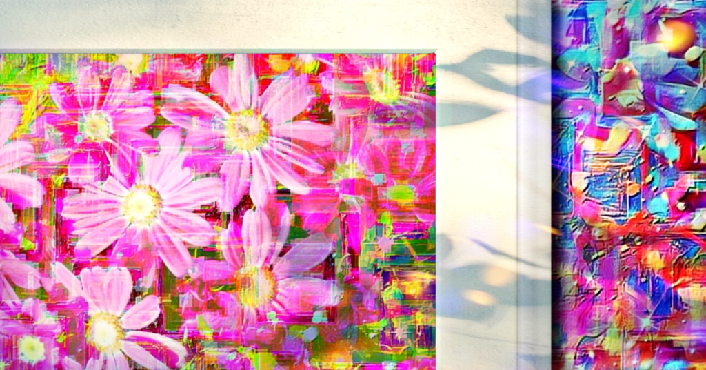 a-890 花 光と影 Flowers.  Light and shadowでプリモアート(複製画) ☆応援企画商品☆