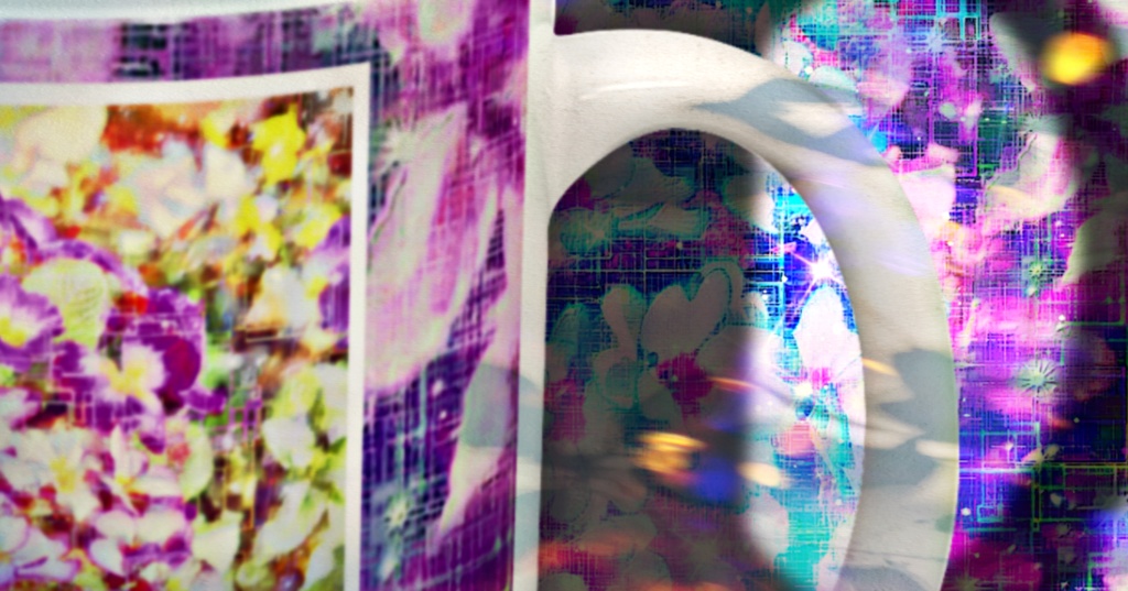 a-894 楽 春の庭 Pleasant. Spring gardenでマグカップ ☆応援企画商品☆