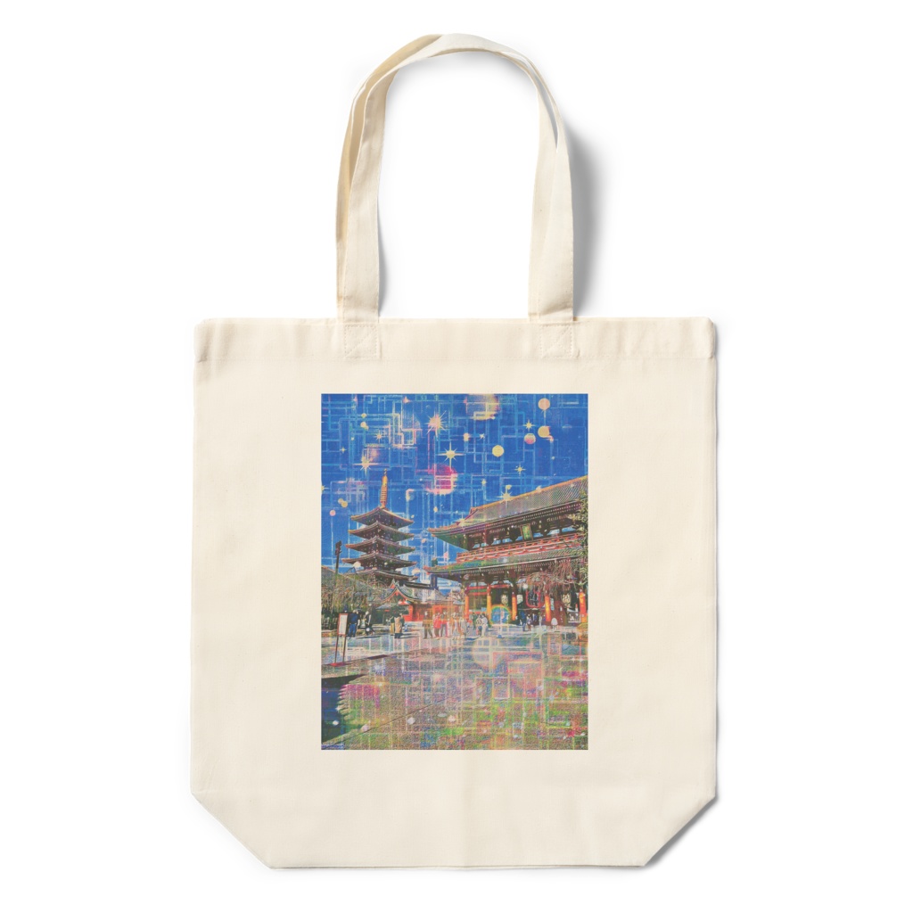 a-913 早春 浅草寺 境内 Early spring Sensoji Temple precinctsでトートバッグ☆応援企画商品☆