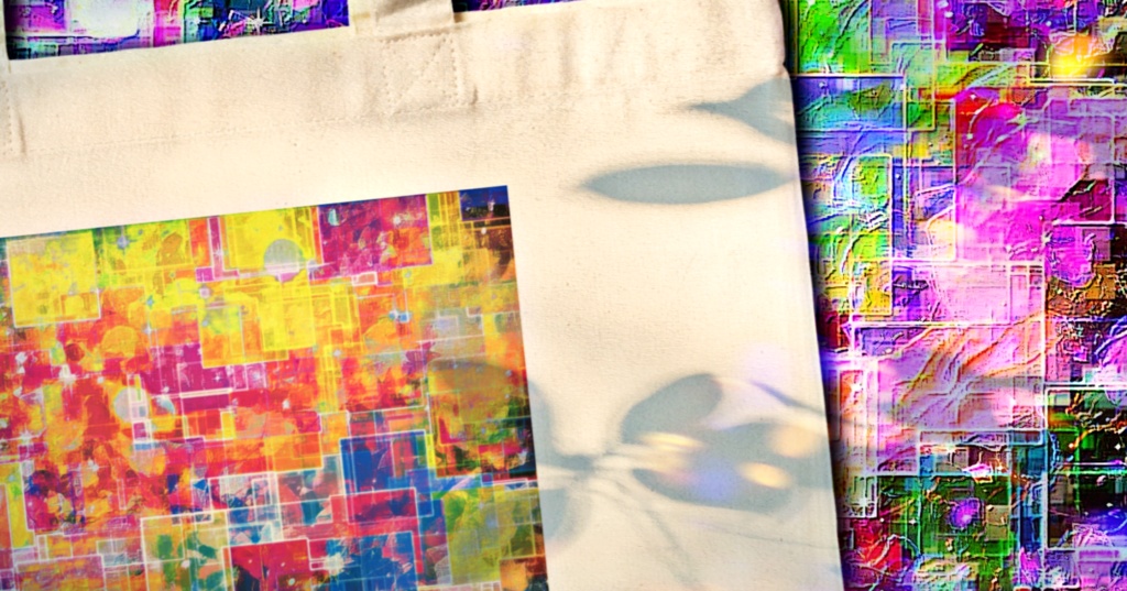 a-918 虹色星雲 ワープアウト Iridescent Nebula Warp Outでトートバッグ☆応援企画商品☆