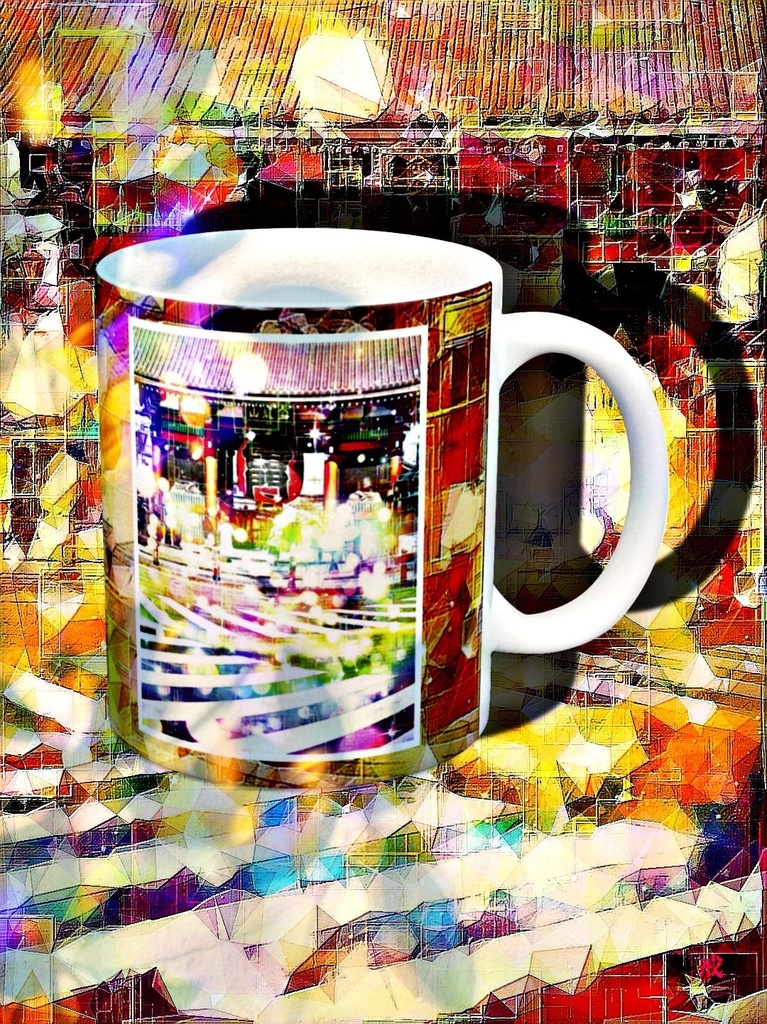 a-921 東京 雷門 溢れる光 The gate of sunder at Tokyoでマグカップ☆応援企画商品☆