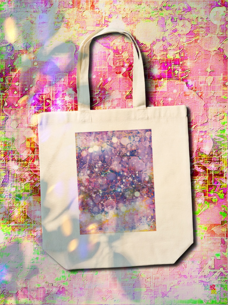 a-924 優しい憂鬱 紫紺の花 Gentle melancholy purple navy blue flowersでトートバッグ☆応援企画商品☆