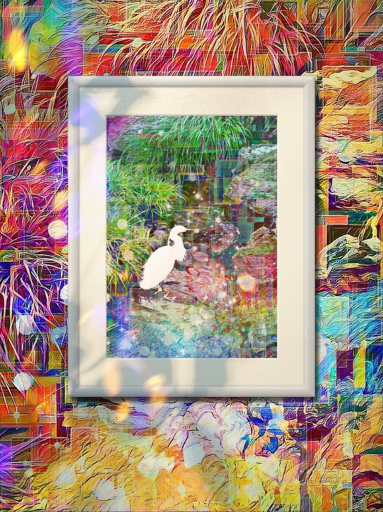 a-939 白鷺 振り返る時間 Shirasagi Time to look backでプリモアート(複製画)☆応援企画商品☆