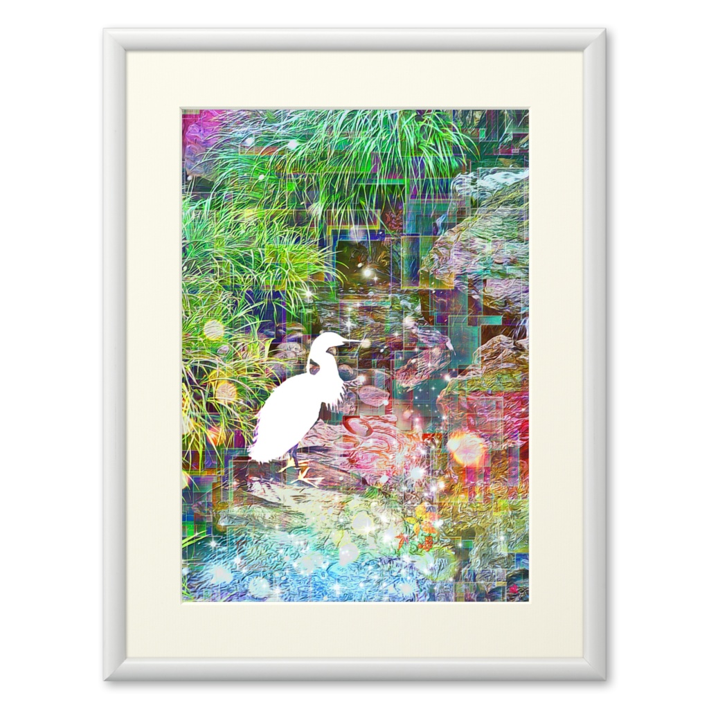 a-939 白鷺 振り返る時間 Shirasagi Time to look backでプリモアート(複製画)☆応援企画商品☆