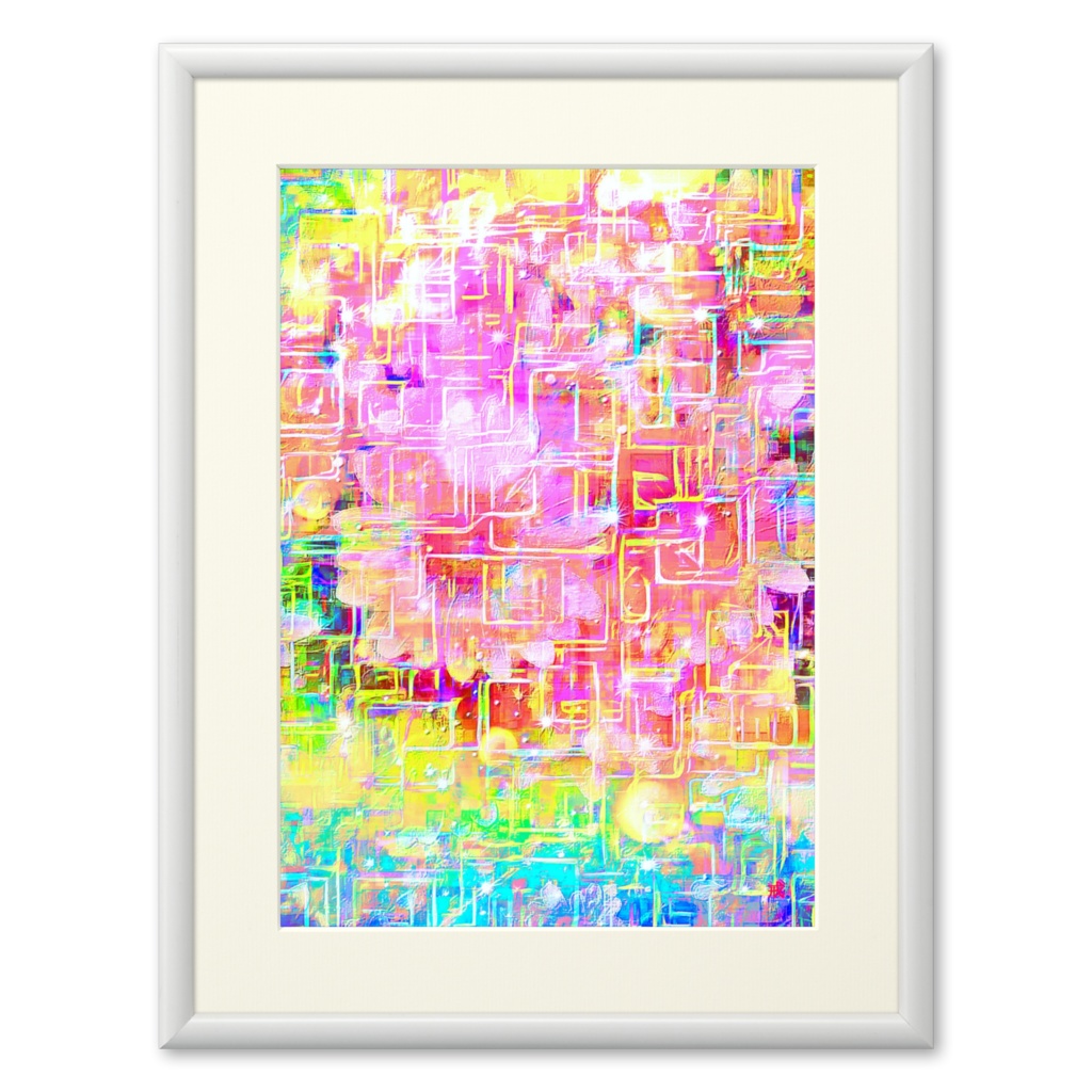 a-954 花 碧の照り返し Reflection of flower blueでプリモアート(複製画)☆応援企画商品☆