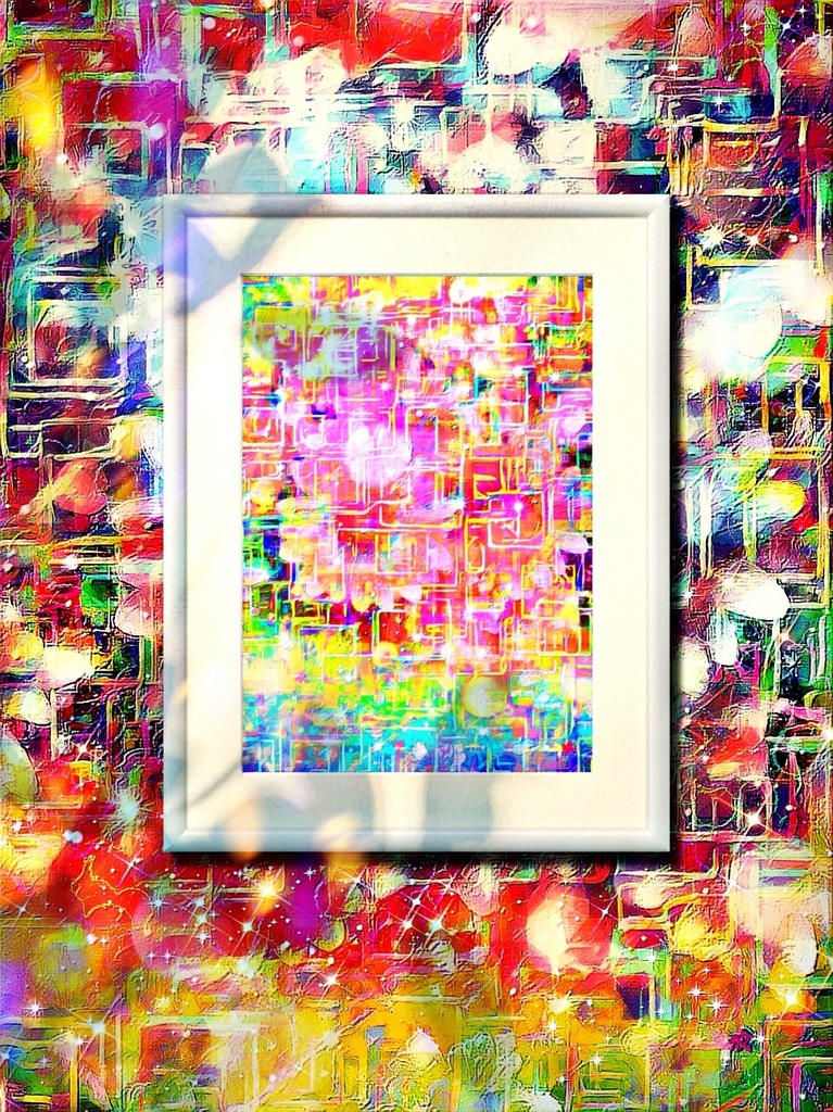 a-954 花 碧の照り返し Reflection of flower blueでプリモアート(複製画)☆応援企画商品☆