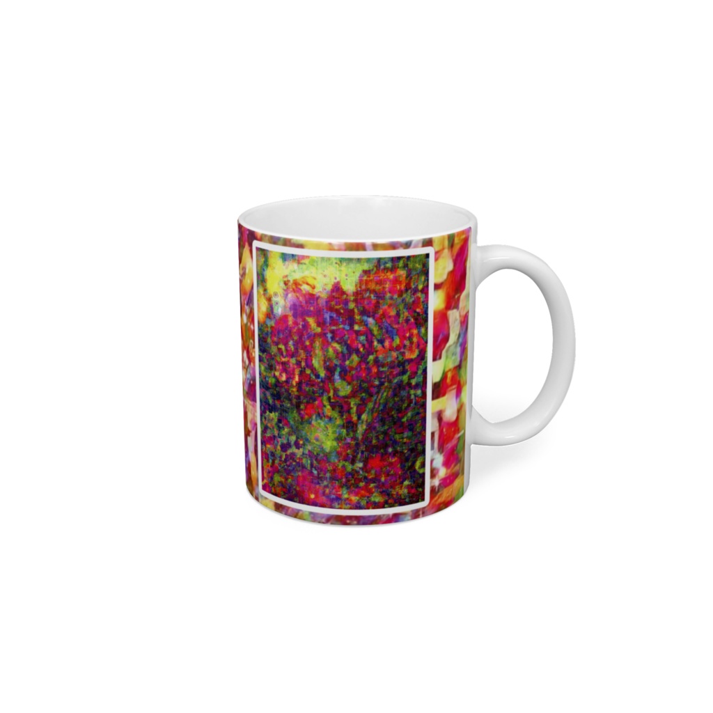 a-1045 紅い花の花壇 Crimson flower bedでマグカップ☆応援企画商品☆