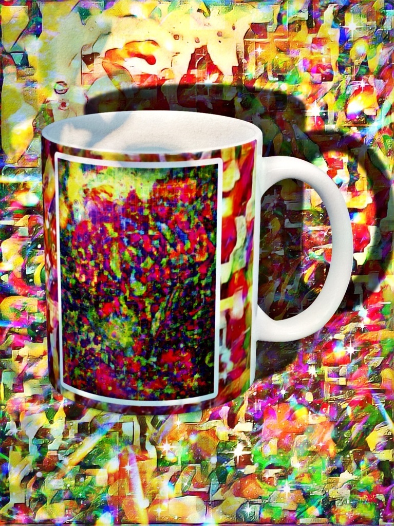 a-1045 紅い花の花壇 Crimson flower bedでマグカップ☆応援企画商品☆