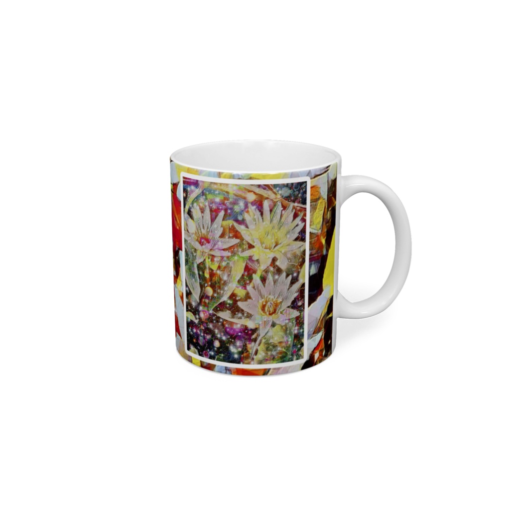 a-1067 寄り添う 3つの花 Three flowers snuggling upでマグカップ☆応援企画商品☆