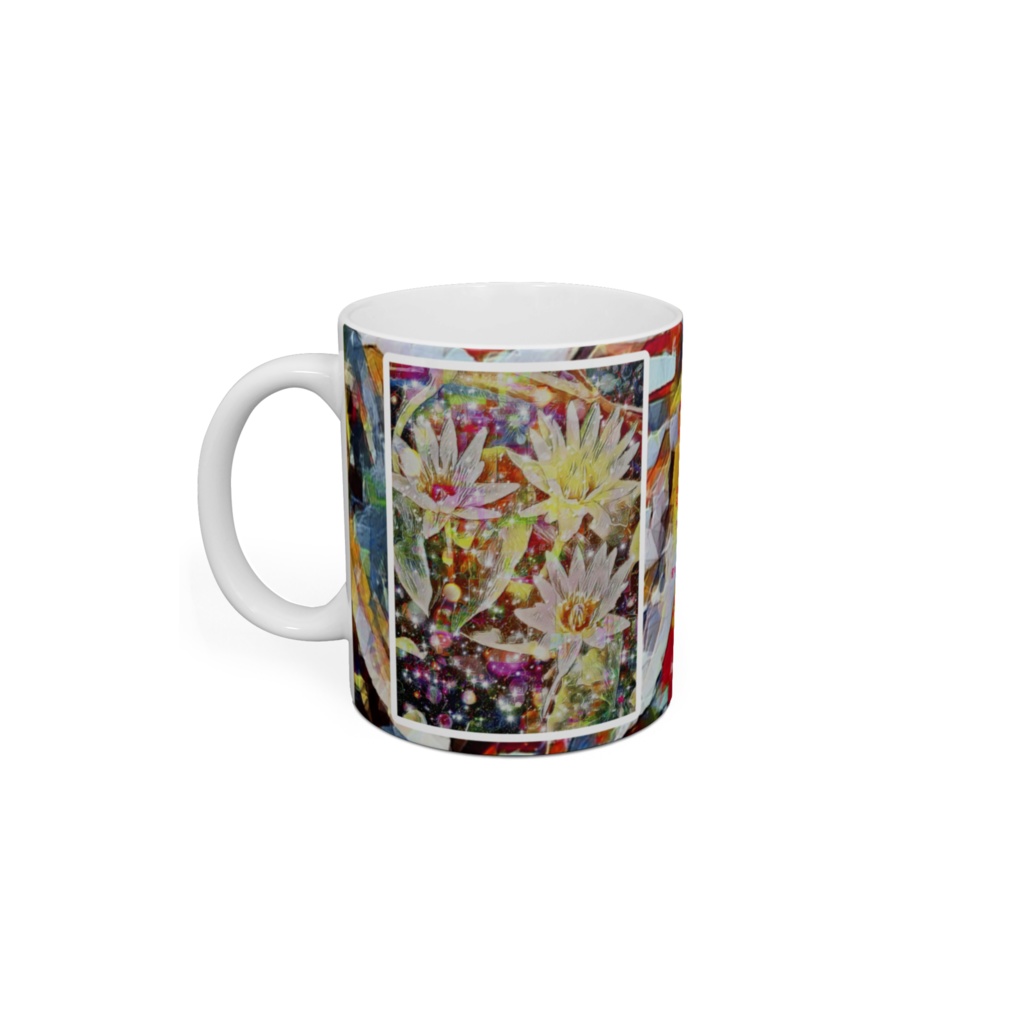 a-1067 寄り添う 3つの花 Three flowers snuggling upでマグカップ☆応援企画商品☆