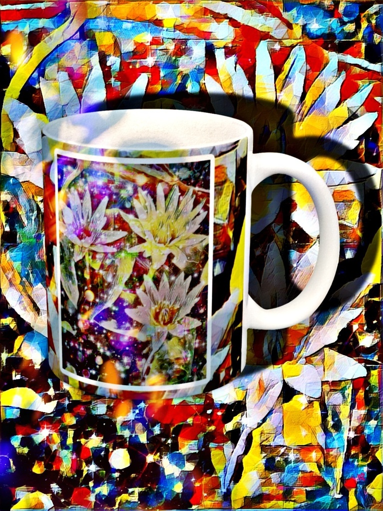 a-1067 寄り添う 3つの花 Three flowers snuggling upでマグカップ☆応援企画商品☆