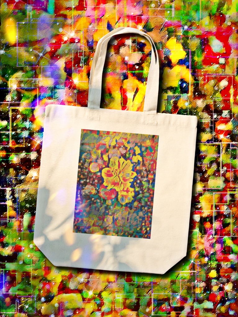 a-1075 花の紋 Flower crestでトートバッグ☆応援企画商品☆