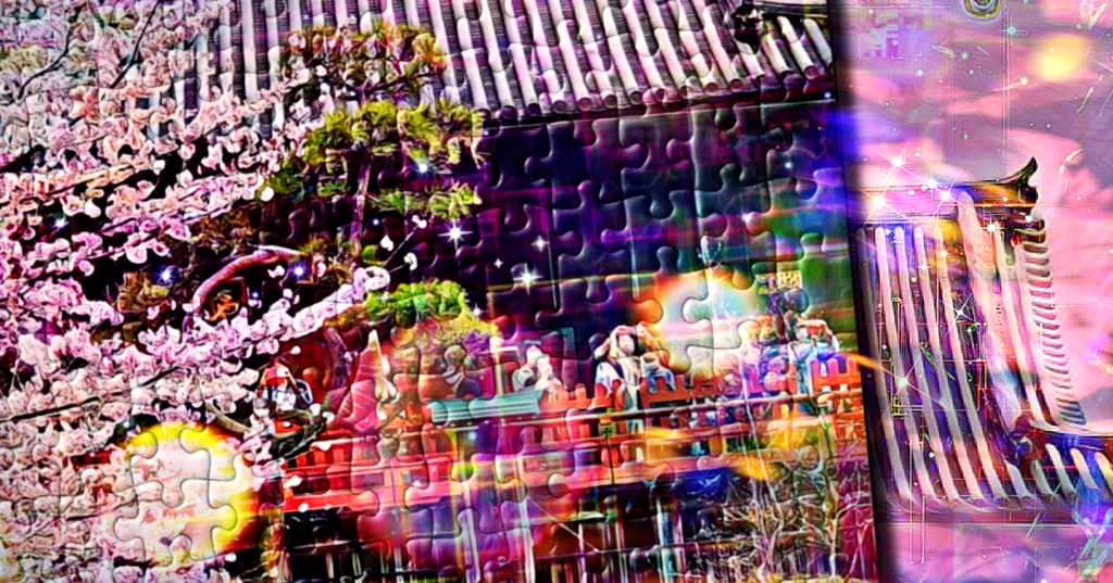 a-1086 桜 松 見上げる人 Sakura pine people looking upでパズル☆応援企画商品☆