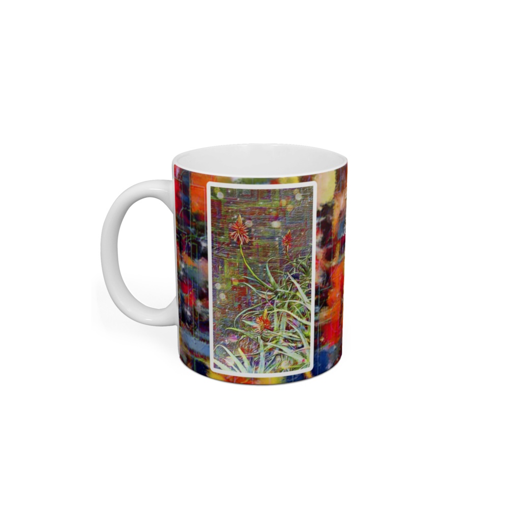 a-1092 川辺のアロエ Aloe blooming on the riversideでマグカップ☆応援企画商品☆