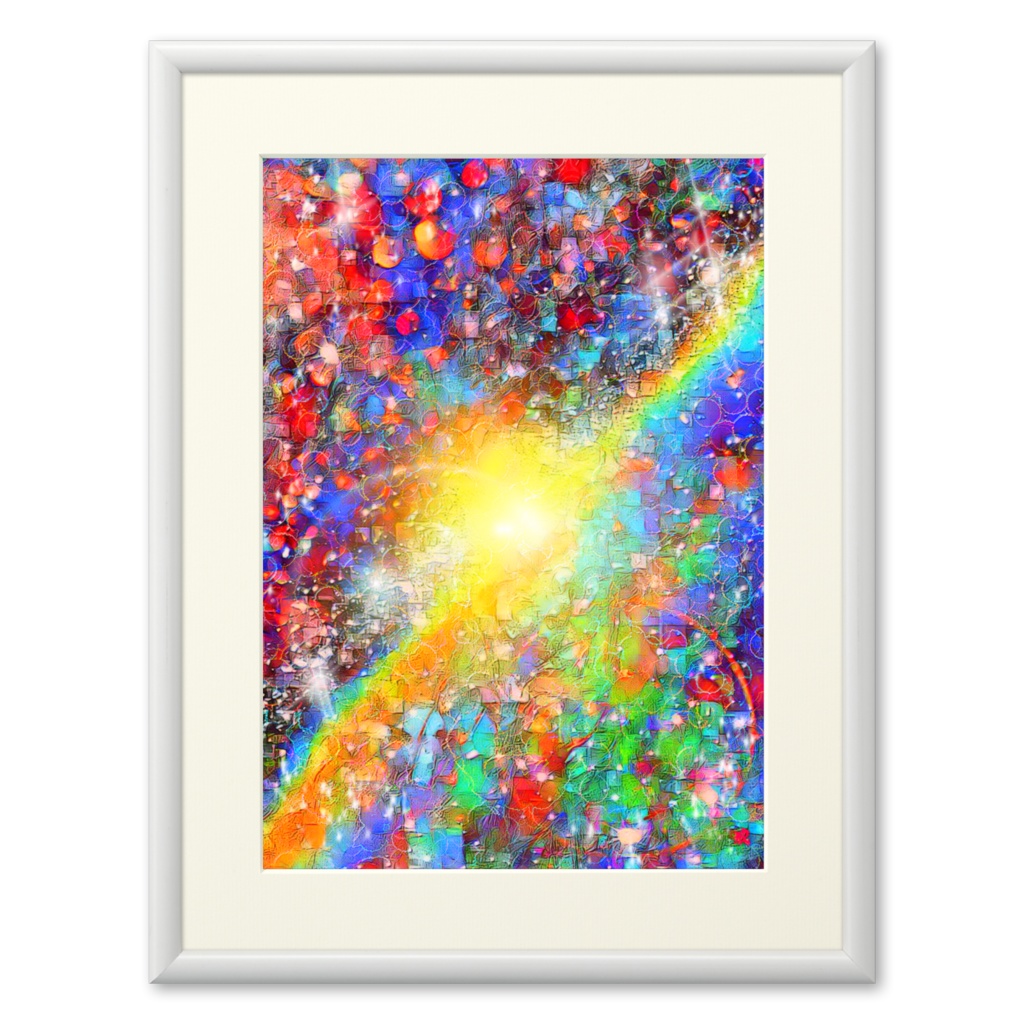 a-1093 虹色銀河 Iridescent galaxyでプリモアート(複製画)☆応援企画商品☆