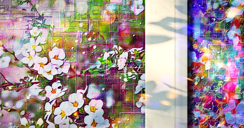 a-1108 夢と花 Dream and Flowersでプリモアート(複製画) ☆応援企画商品☆