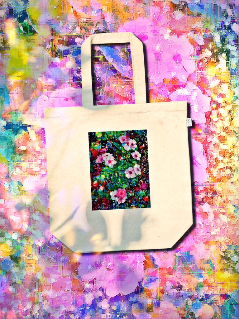 a-1135 花 土曜 雨の日 Saturday rainy dayでトートバッグ作りました。 ☆応援企画商品☆