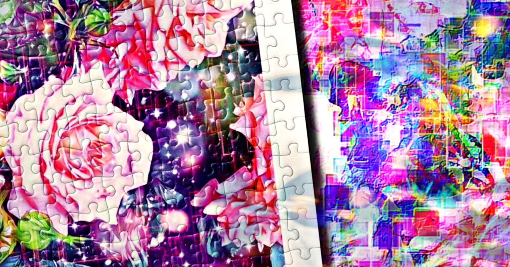 a-1136 宇宙に咲く薔薇 Roses blooming in spaceでパズル作りました。 ☆応援企画商品☆