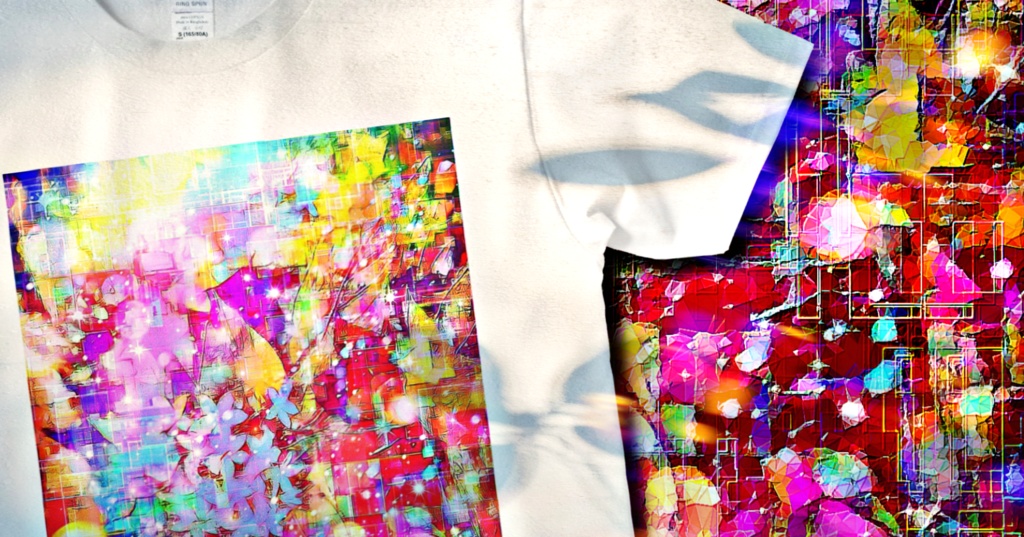 a-1139 空に映る花の陰影 Reflected shadow of the flowerでTシャツ作りました。 ☆応援企画商品☆