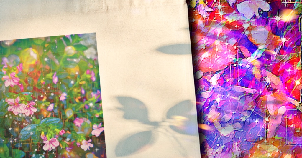 a-1140 日常の外に映える花 Flowers make everyday life shineでトートバッグ作りました。 ☆応援企画商品☆