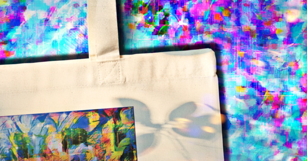 a-1157 蒼き底へ Clear blue bottom でトートバッグ作りました。 ☆応援企画商品☆