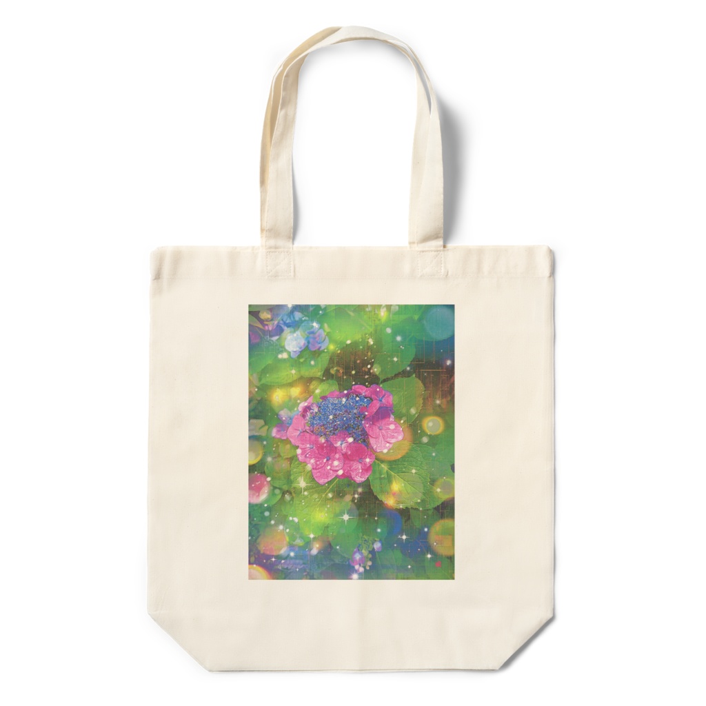 a-1162 雨の紫陽花 Hydrangea blooming in the rainでトートバッグ作りました。 ☆応援企画商品☆