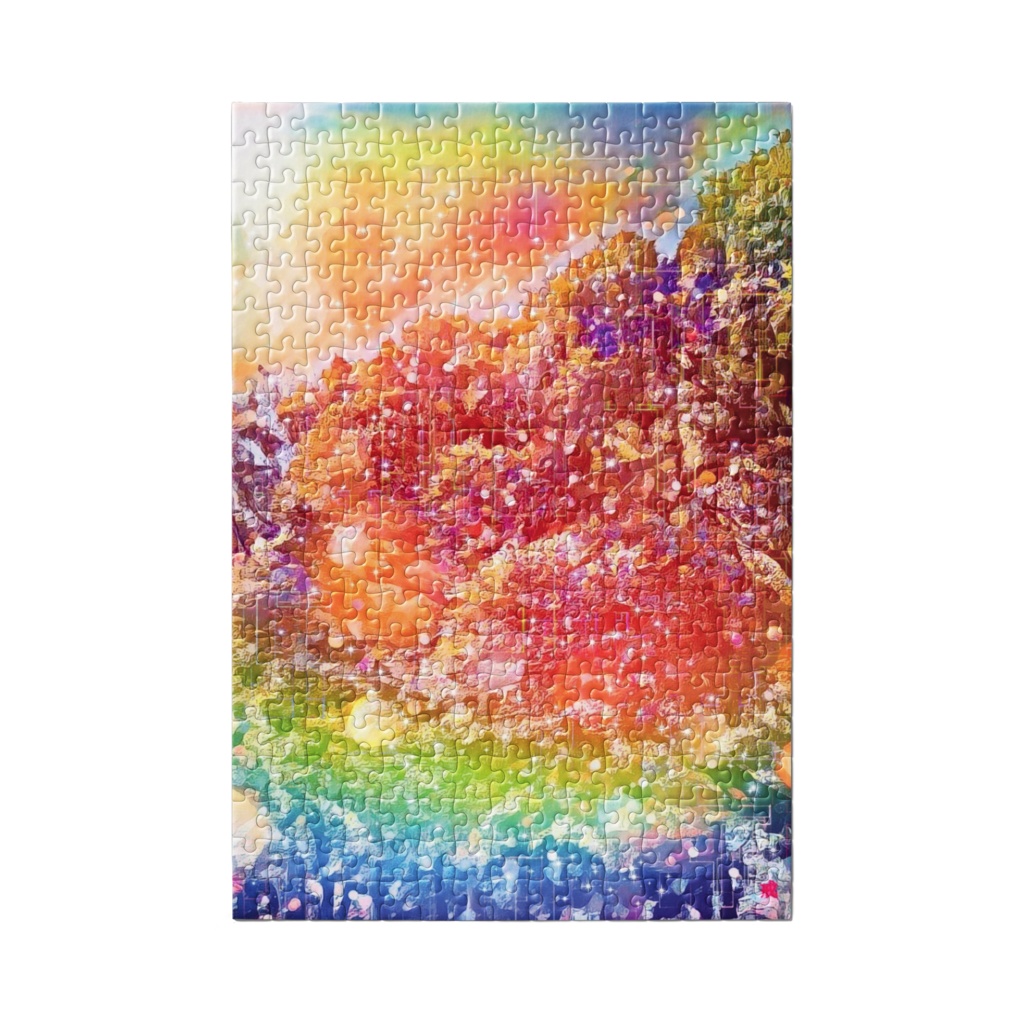 a-1163 夕陽の射す森 Forest where the setting sun shinesでパズル作りました。 ☆応援企画商品☆