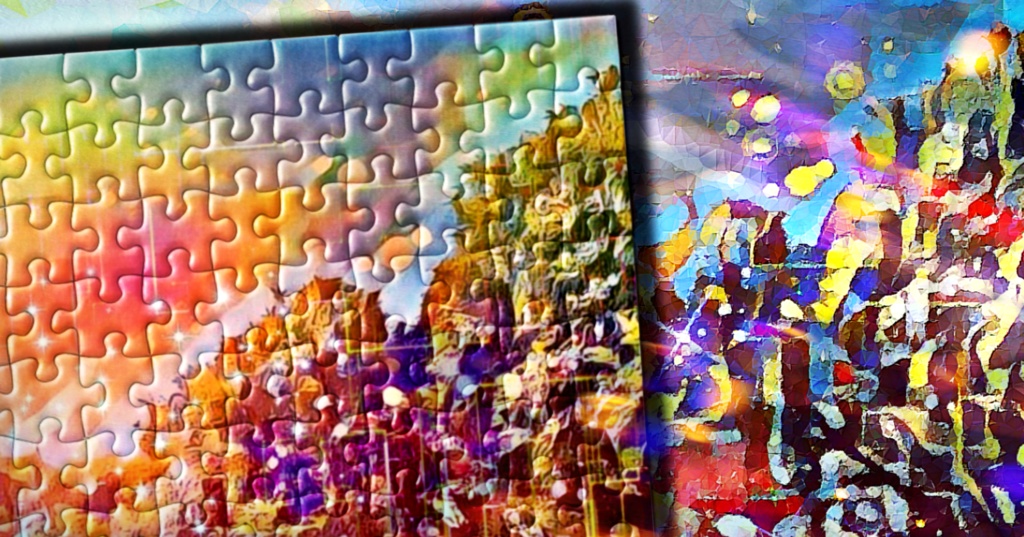 a-1163 夕陽の射す森 Forest where the setting sun shinesでパズル作りました。 ☆応援企画商品☆