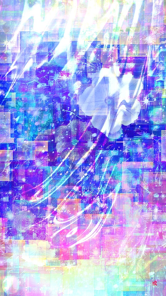 a-1310 水の蒼さに沈む華 Flower sinking in the blue of waterでTシャツ作りました。 ☆応援企画商品☆