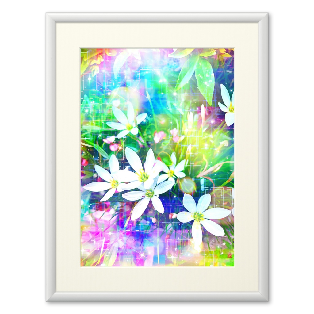 a-1317 向こう側に咲く花 Flowers blooming on the other side プリモアート(複製画)作りました。 ☆応援企画商品☆