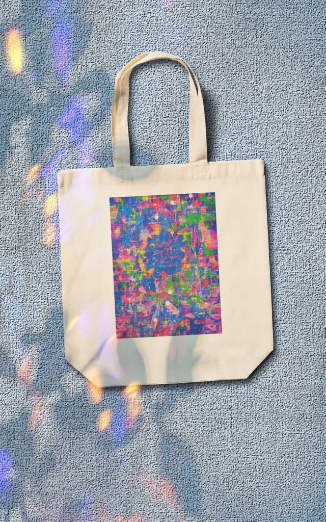 応援企画:a-1335 混沌の重なる青 Chaotic overlapping blue でトートバッグ作りました。
