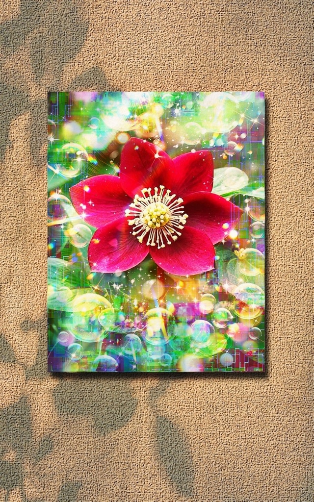 a-2185 朝露の祈り Radiant Morning Dew キャンバスアート - F6