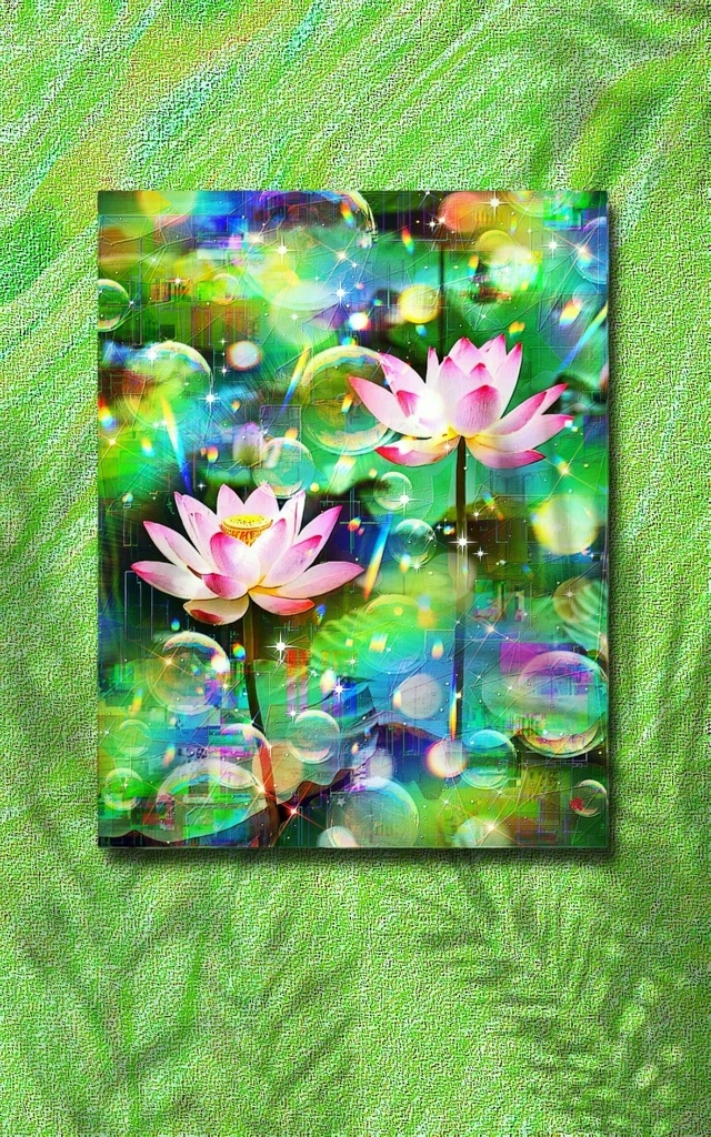 a-2262 蓮華清浄 Untainted Blossoms キャンバスアート - F6