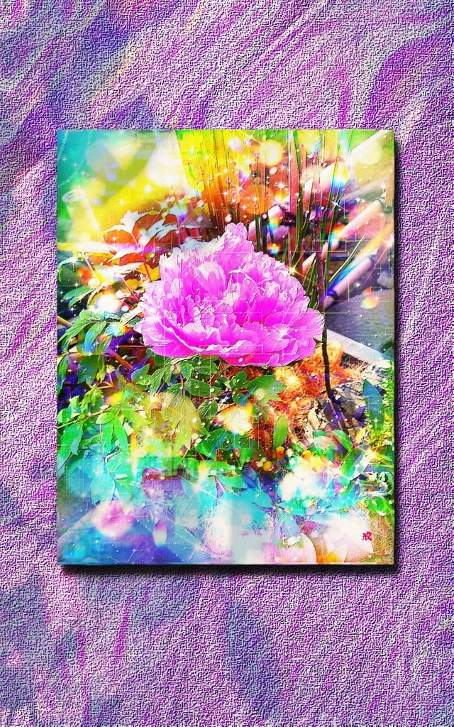 a-1813 艶冬牡丹 graceful flower light キャンバスアート - F6