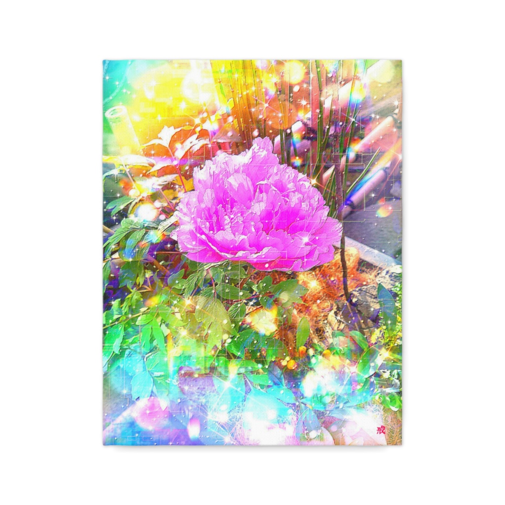 a-1813 艶冬牡丹 graceful flower light キャンバスアート - F6
