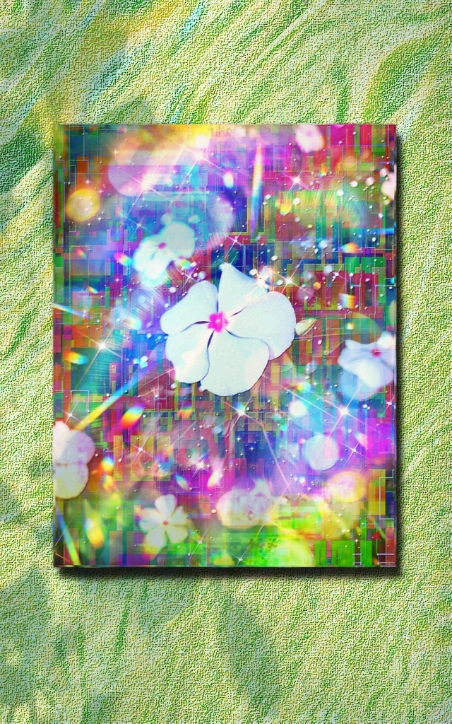 光さす向日葵畑 ピンクの光 F4 キャンバス アクリル画 絵画