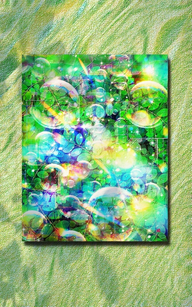 a-2061 青は碧 Divine blue in the grass キャンバスアート - F6