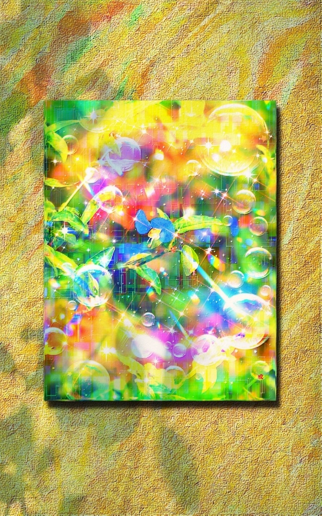 a-2055 虹の泡 Bubbles of rainbow キャンバスアート - F6