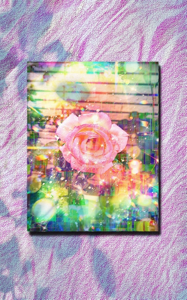 a-2027 桃色薔薇 The pink rose キャンバスアート - F6