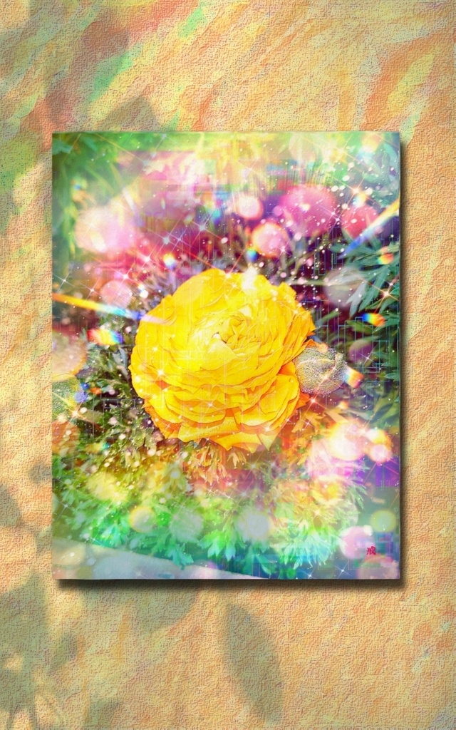 a-1848 魅力放つ朝 Charming flower キャンバスアート - F6